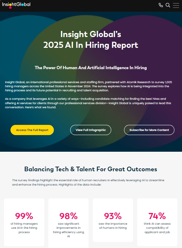 Insight Global 2025 AI In Hiring Report